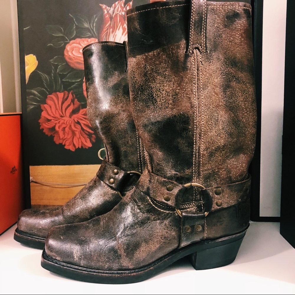 Frye Harness Distressed Brown Boot